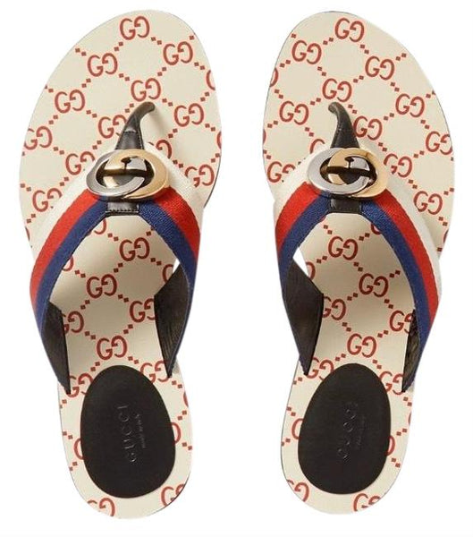 Gucci Kika Web Thong Sandals