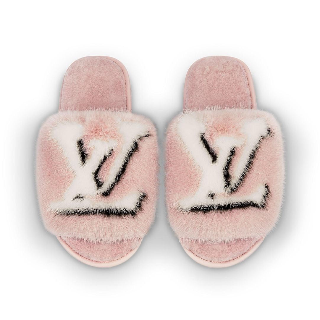 Louis Vuitton Mink Mule Slippers
