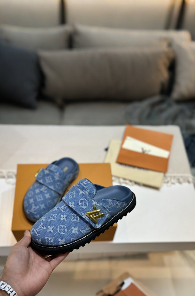 Denim Monogram Clogs