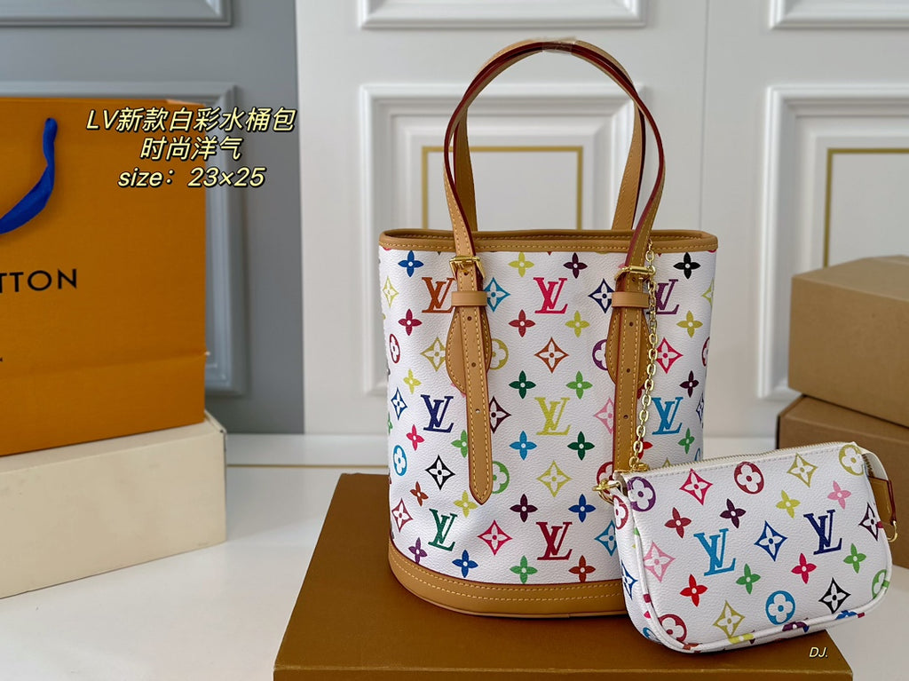 Colorful Monogram Shoulder Bag