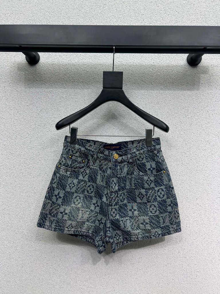 Monogram Denim Shorts