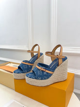 Load image into Gallery viewer, Monogram Wedge Heels