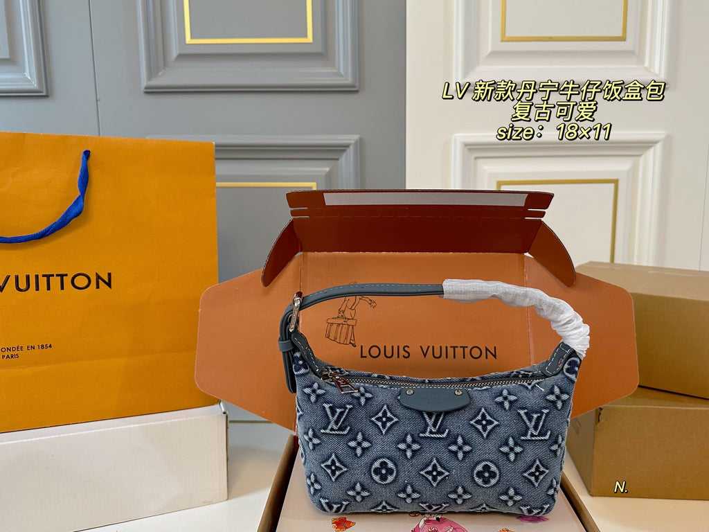Denim Monogram Shoulder Bag