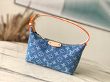 Denim Monogram Shoulder Bag