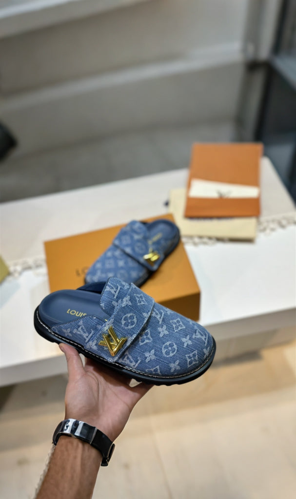 Denim Monogram Clogs