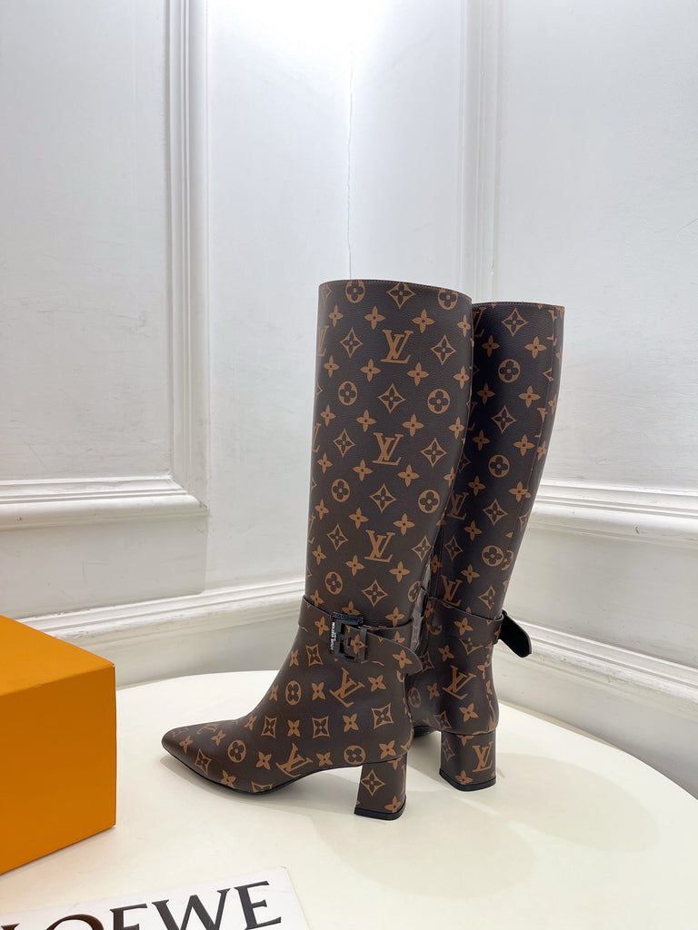 Monogram Heel Boots