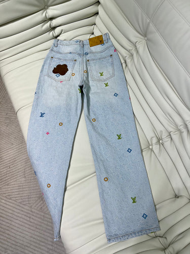 Color Logo Denim Louie Jeans
