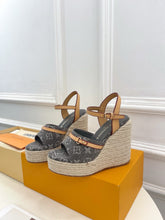 Load image into Gallery viewer, Monogram Wedge Heels