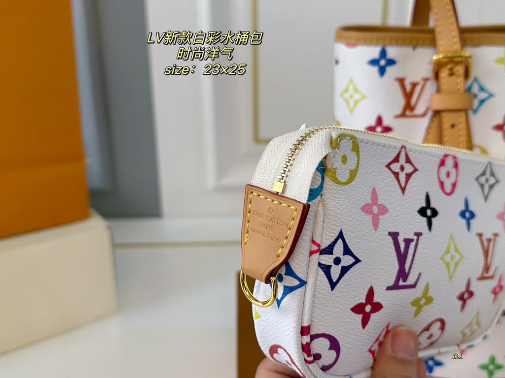 Colorful Monogram Shoulder Bag