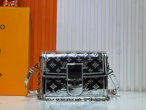 Metallic Monogram Chain Purse