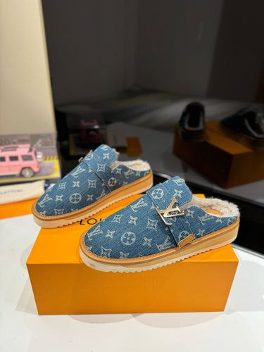 Denim Monogram Louie Clogs