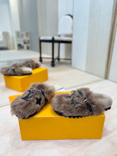 Load image into Gallery viewer, Louie Mink Fur Slides