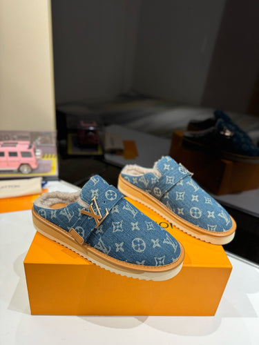 Denim Monogram Louie Clogs
