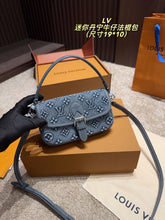Load image into Gallery viewer, Denim Monogram Crossbody