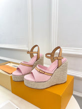 Load image into Gallery viewer, Monogram Wedge Heels