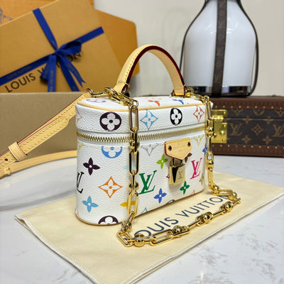 White Colorful Monogram Purse