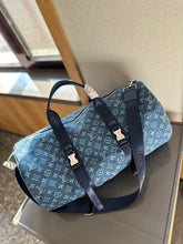 Load image into Gallery viewer, Denim Monogram Travel Bag