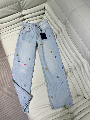 Color Logo Denim Louie Jeans