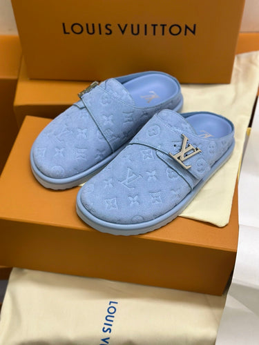 Suede Monogram Clogs