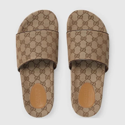 GG Monogram Canvas Slide