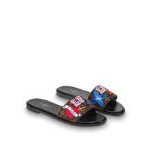 Load image into Gallery viewer, LV Black Heart Flat Mule