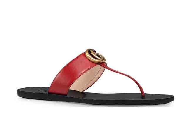 GG Marmont Leather Sandals